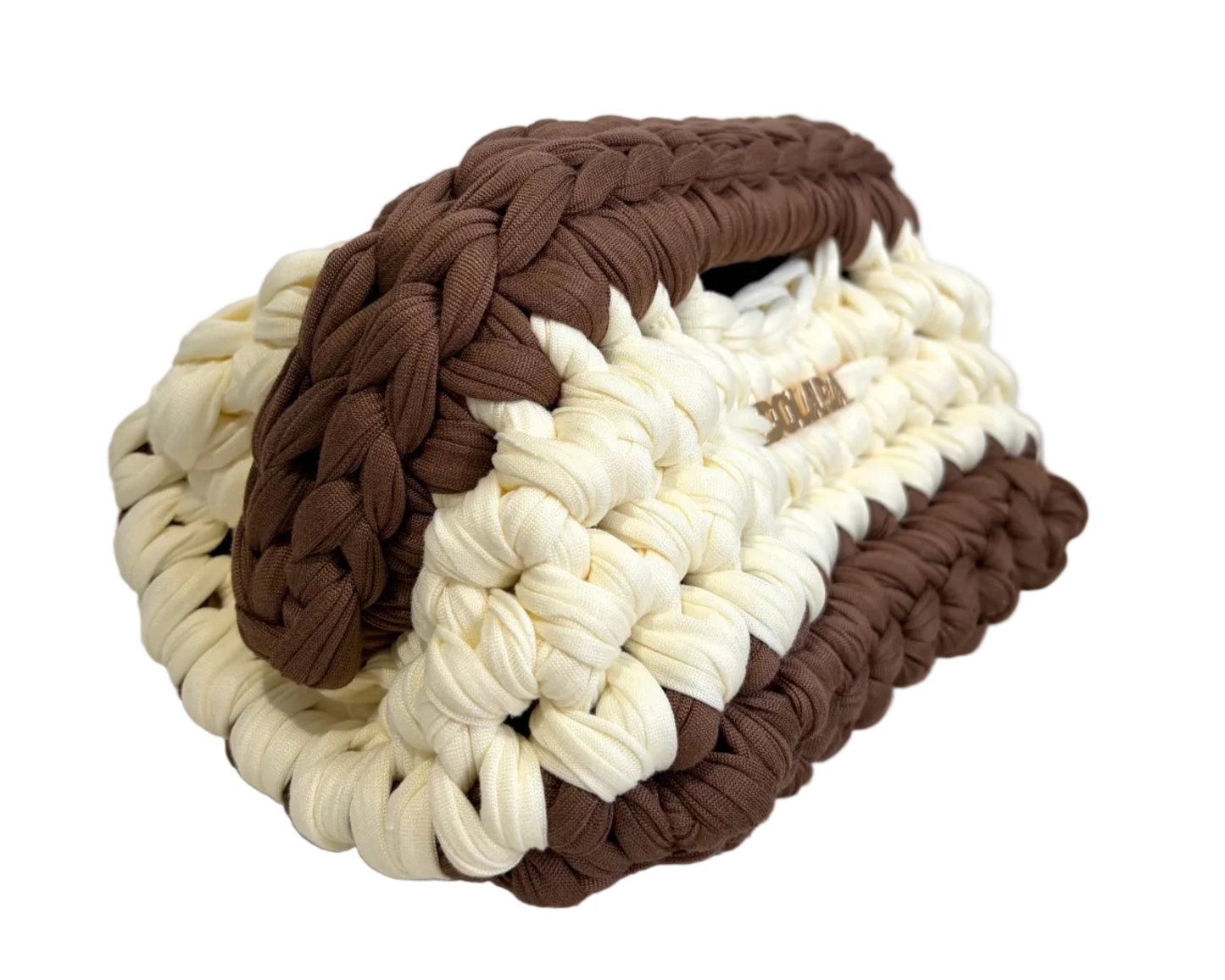 SOLARA CLUTCH - VANILLA WITH COCOA TRIM
