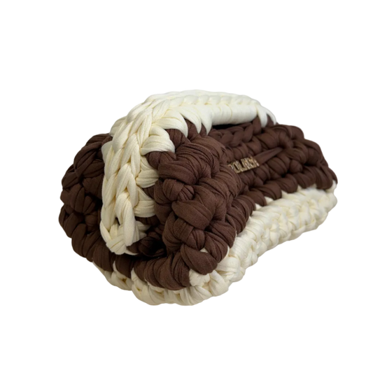 SOLARA CLUTCH - COCOA WITH VANILLA TRIM