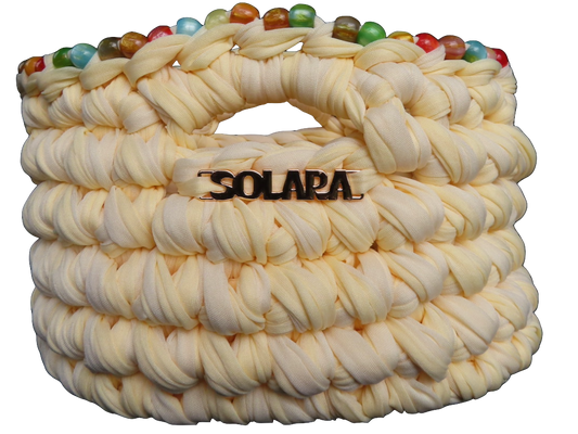 TROPEA WITH BEADED TRIM - BUTTER/OFF WHITE